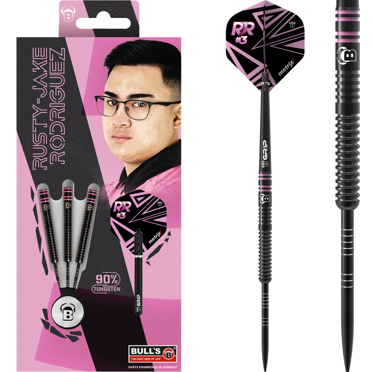 BULL'S Rusty-Jake Rodriguez - Steel Tip - 90% Tungsten - Black Titanium